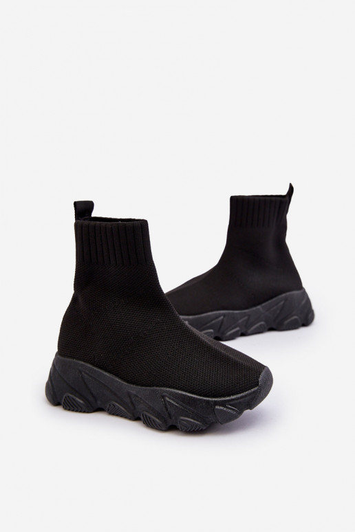 Children's Sporty Sock Shoes Black Zaelin Children's Sporty Sock Shoes Black Zaelin