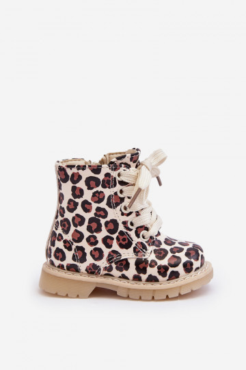 Children's Zip-Up Insulated Boots Beige-Brown Dolida 2