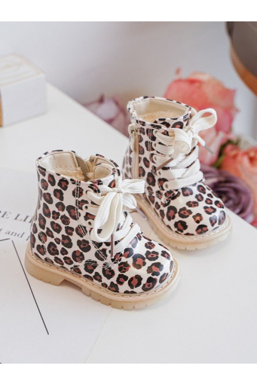 Children's Zip-Up Insulated Boots Beige-Brown Dolida