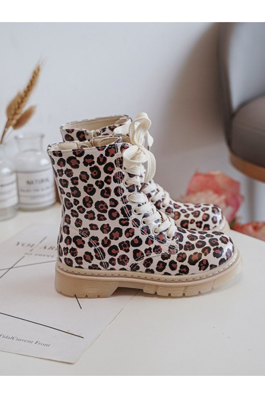 Children's Zip-Up Insulated Boots Beige-Brown Dolida