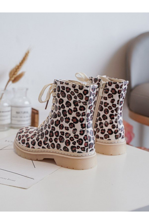 Children's Zip-Up Insulated Boots Beige-Brown Dolida