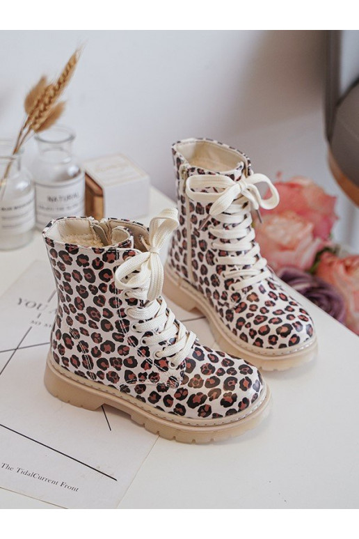 Children's Zip-Up Insulated Boots Beige-Brown Dolida