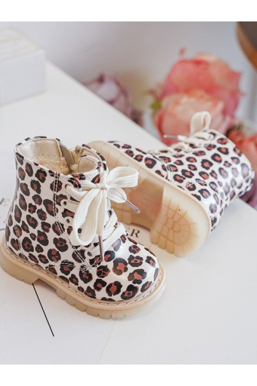 Children's Zip-Up Insulated Boots Beige-Brown Dolida