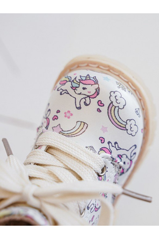 Kids' Lined Zip-Up Boots Beige Dolida