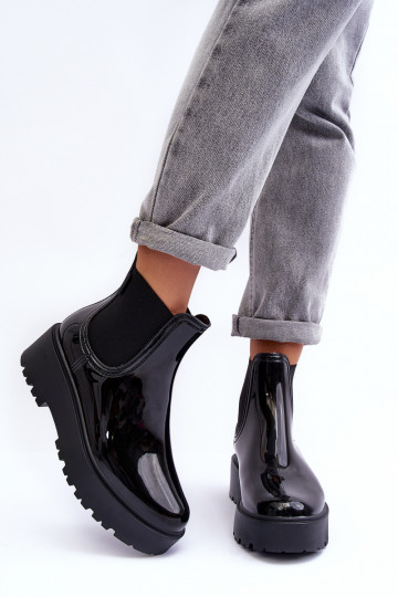 Glossy Platform Boots Big Star MM274395 Black 2