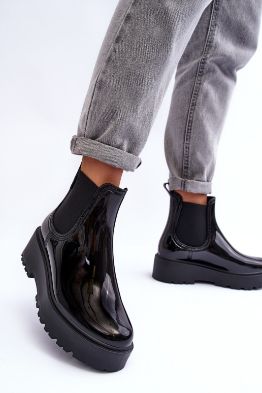Glossy Platform Boots Big Star MM274395 Black