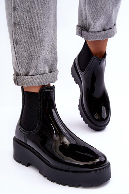 Glossy Platform Boots Big Star MM274395 Black