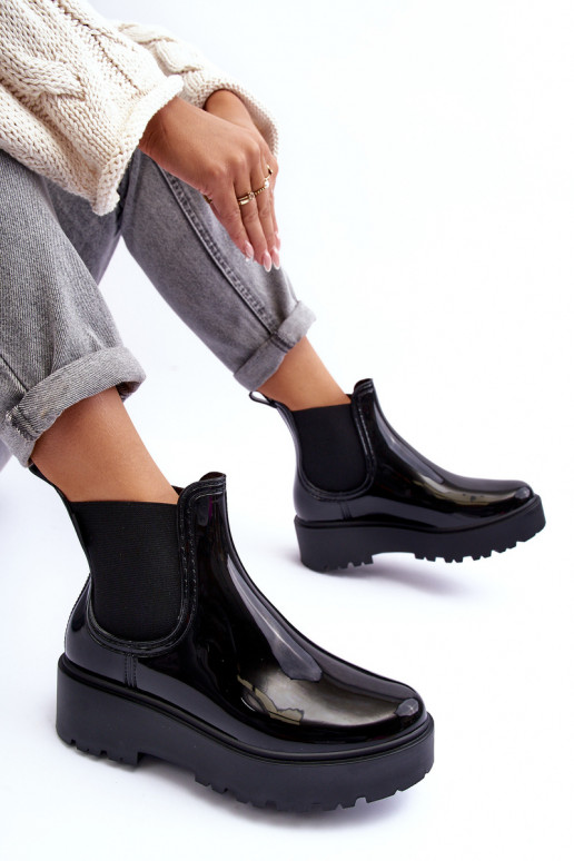 Glossy Platform Boots Big Star MM274395 Black
