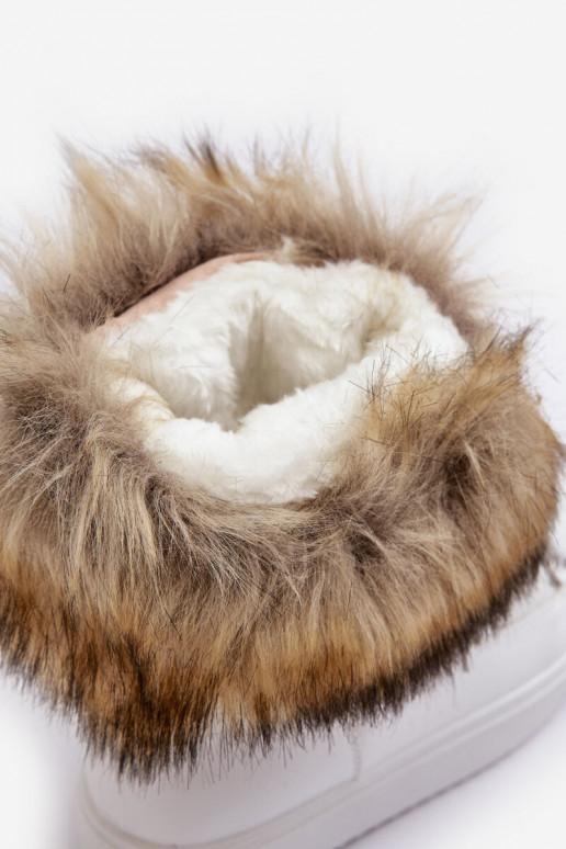 Women's Laced Snow Boots White Santero Women's Laced Snow Boots White Santero