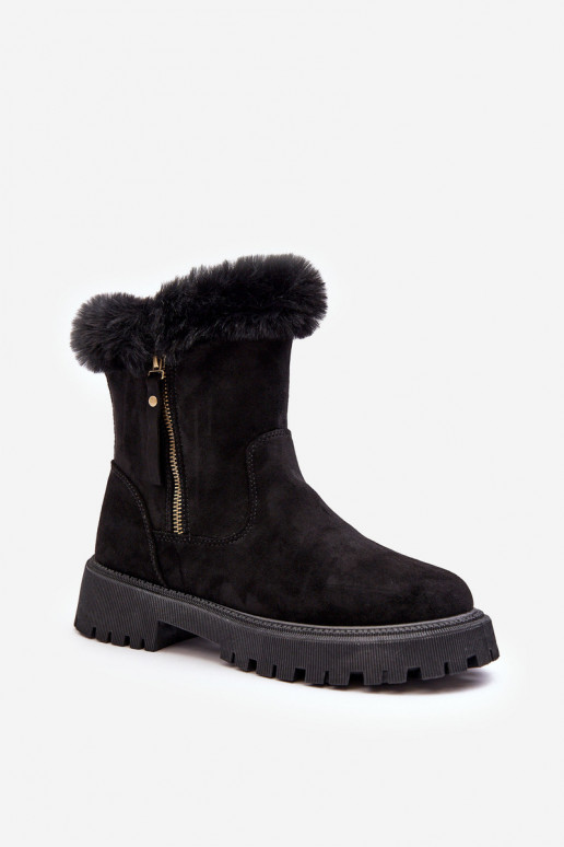Women's Suede Boots With Fur Black Hasiva Women's Suede Boots With Fur Black Hasiva