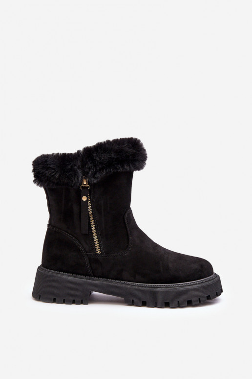 Women's Suede Boots With Fur Black Hasiva Women's Suede Boots With Fur Black Hasiva