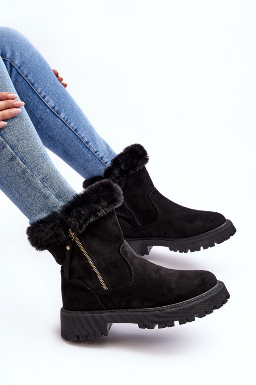 Women's Suede Boots With Fur Black Hasiva Women's Suede Boots With Fur Black Hasiva