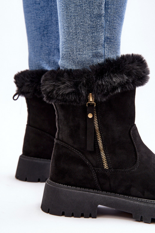 Women's Suede Boots With Fur Black Hasiva Women's Suede Boots With Fur Black Hasiva