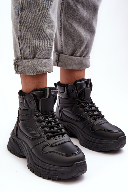 Women's Quilted Lace-Up Sport Shoes Black Dejana Women's Quilted Lace-Up Sport Shoes Black Dejana