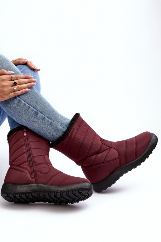 Women's High Padded Snow Boots Burgundy Luxina Women's High Padded Snow Boots Burgundy Luxina