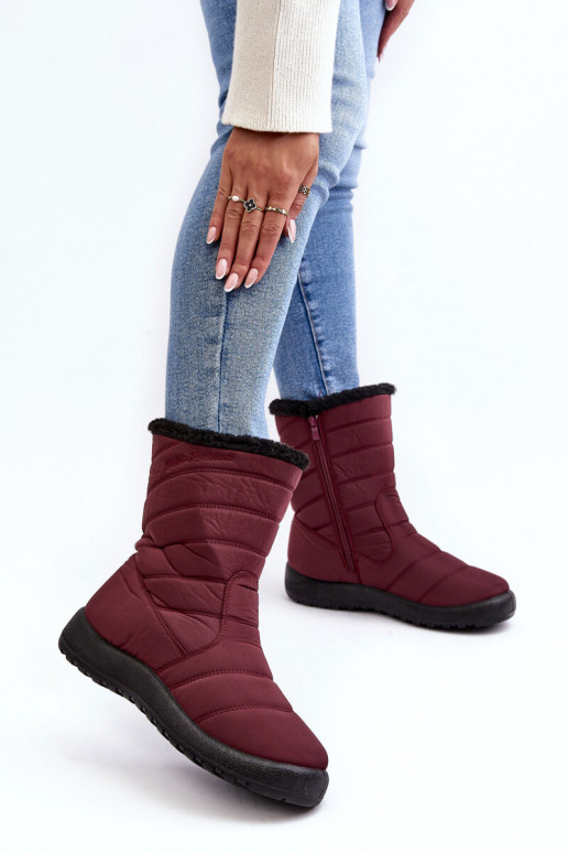 Women's High Padded Snow Boots Burgundy Luxina Women's High Padded Snow Boots Burgundy Luxina
