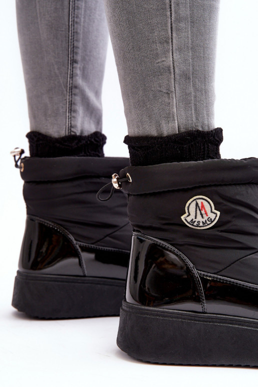 Women's Slip-On Snow Boots On Platform Black Gattea Women's Slip-On Snow Boots On Platform Black Gattea