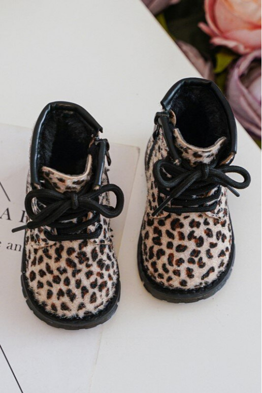 Children's Insulated Boots with Zipper Beige Goopy