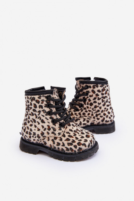 Children's Insulated Boots with Zipper Beige Goopy