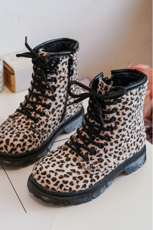 Children's Insulated Boots with Zipper Beige Goopy