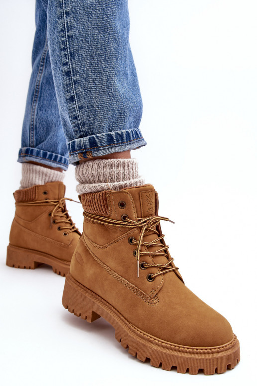 Women's Quilted Trapper Boots Camel Cross Jeans MM2R4011C Women's Quilted Trapper Boots Camel Cross Jeans MM2R4011C