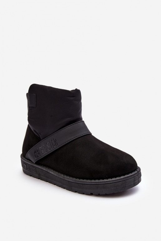 Black Fleece-Lined Platform Snow Boots Big Star MM274151 Black Fleece-Lined Platform Snow Boots Big Star MM274151