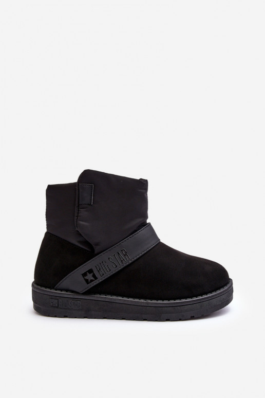 Black Fleece-Lined Platform Snow Boots Big Star MM274151 Black Fleece-Lined Platform Snow Boots Big Star MM274151