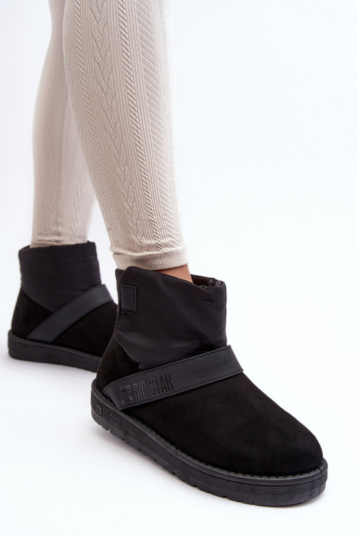 Black Fleece-Lined Platform Snow Boots Big Star MM274151 Black Fleece-Lined Platform Snow Boots Big Star MM274151