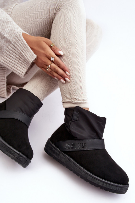 Black Fleece-Lined Platform Snow Boots Big Star MM274151 Black Fleece-Lined Platform Snow Boots Big Star MM274151