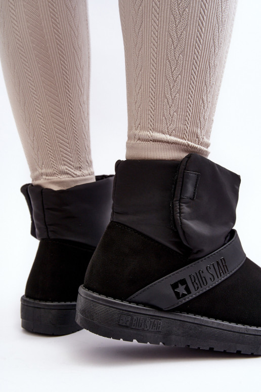 Black Fleece-Lined Platform Snow Boots Big Star MM274151 Black Fleece-Lined Platform Snow Boots Big Star MM274151