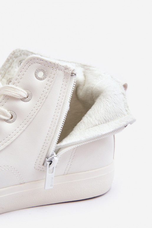 Women's Zip-Up Padded Sneakers White Big Star MM274017 Women's Zip-Up Padded Sneakers White Big Star MM274017