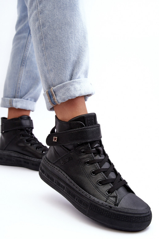 Women's Padded Platform Sneakers Black Big Star MM274008