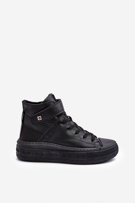 Women's Padded Platform Sneakers Black Big Star MM274008