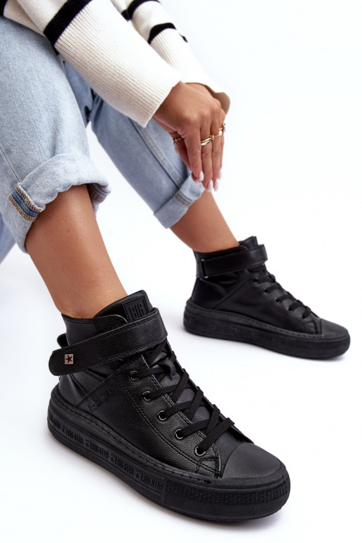 Women's Padded Platform Sneakers Black Big Star MM274008
