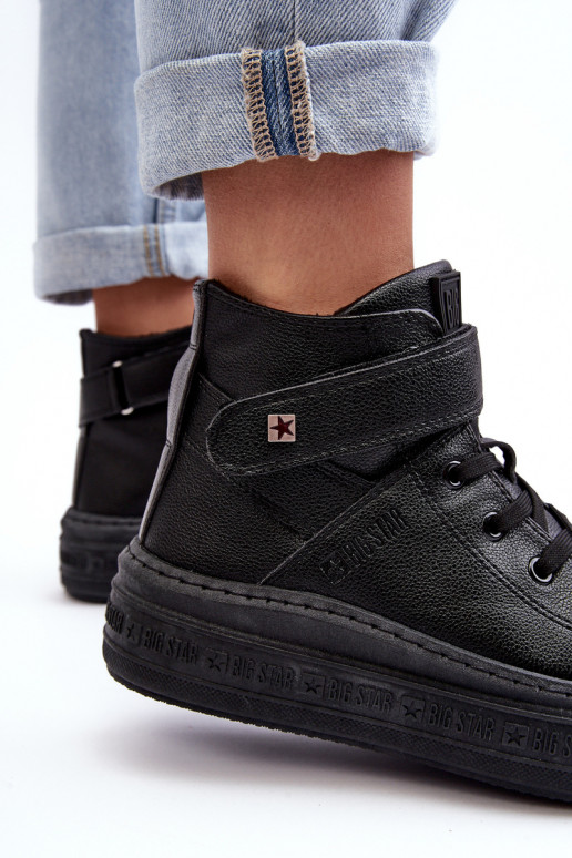 Women's Padded Platform Sneakers Black Big Star MM274008