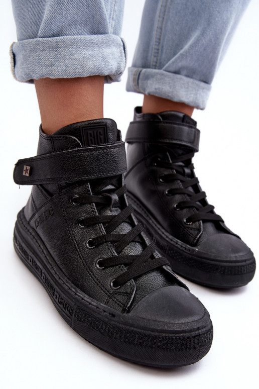 Women's Padded Platform Sneakers Black Big Star MM274008