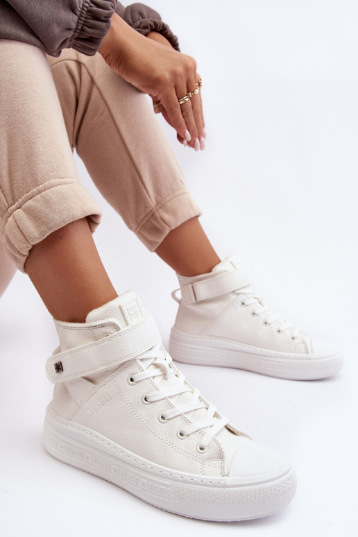 Women's Padded Platform Trainers White Big Star MM274006