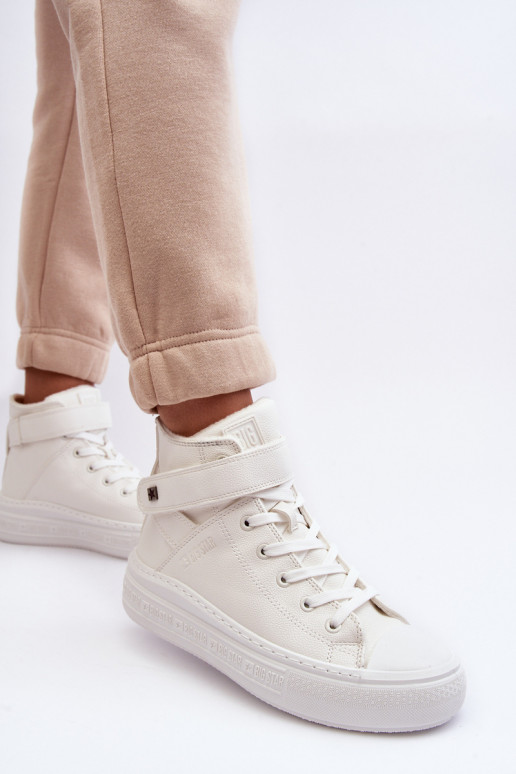 Women's Padded Platform Trainers White Big Star MM274006