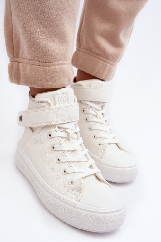 Women's Padded Platform Trainers White Big Star MM274006