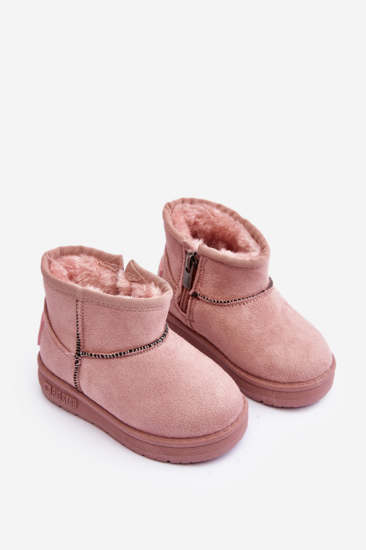Children's Snow Boots Insulated With Fur With Little Ears Pink Betty