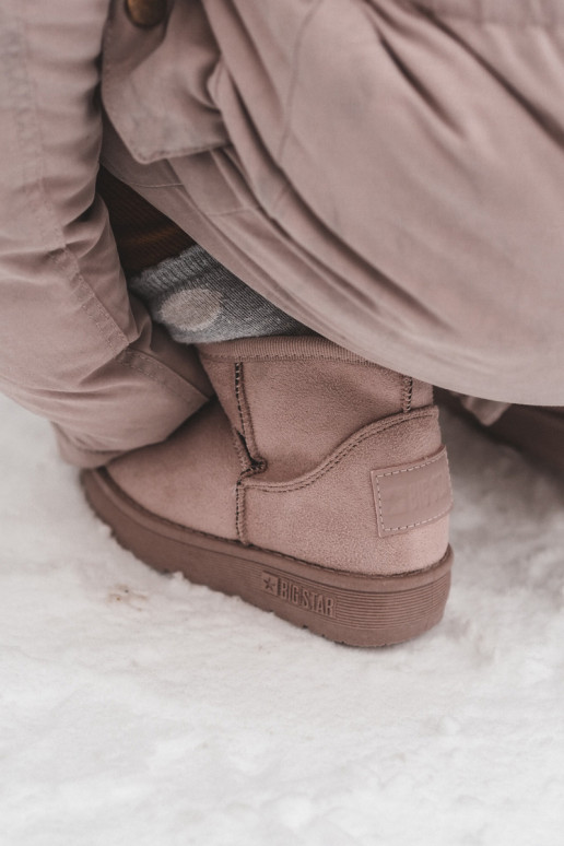 Children's Snow Boots Insulated With Fur With Little Ears Pink Betty