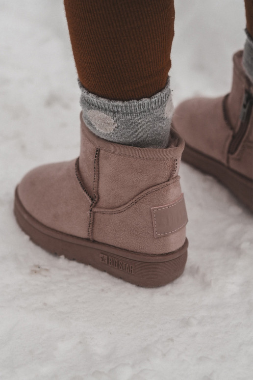 Children's Snow Boots Insulated With Fur With Little Ears Pink Betty