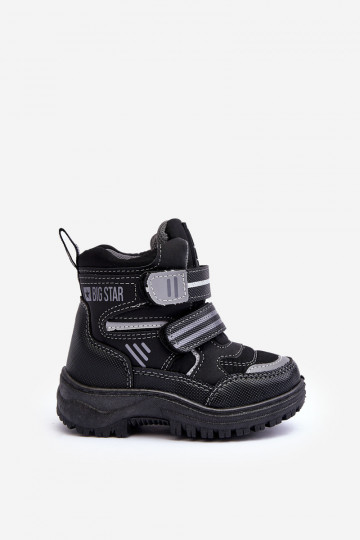 Children's Padded Snow Boots With Laces Black Big Star MM374129 2