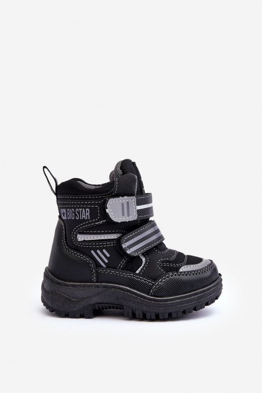 Children's Padded Snow Boots With Laces Black Big Star MM374129 Children's Padded Snow Boots With Laces Black Big Star MM374129