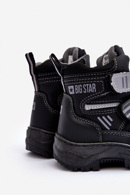 Children's Padded Snow Boots With Laces Black Big Star MM374129 Children's Padded Snow Boots With Laces Black Big Star MM374129