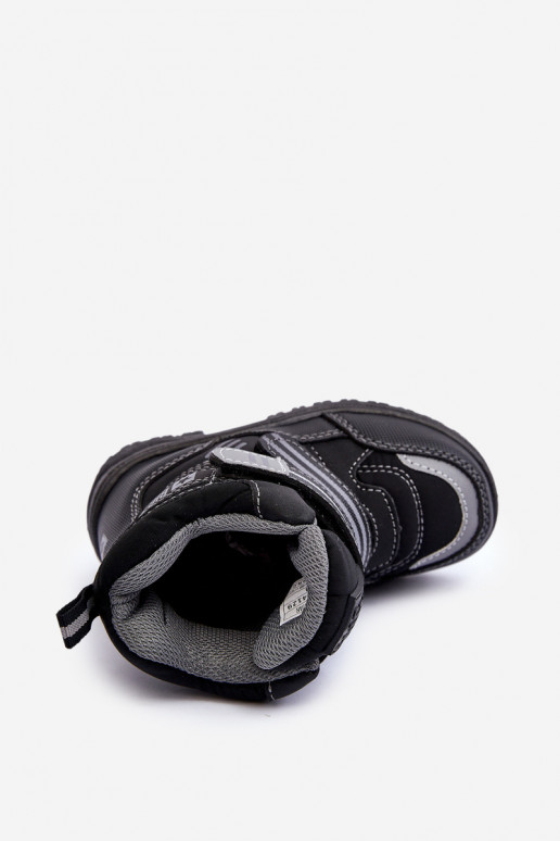 Children's Padded Snow Boots With Laces Black Big Star MM374129 Children's Padded Snow Boots With Laces Black Big Star MM374129