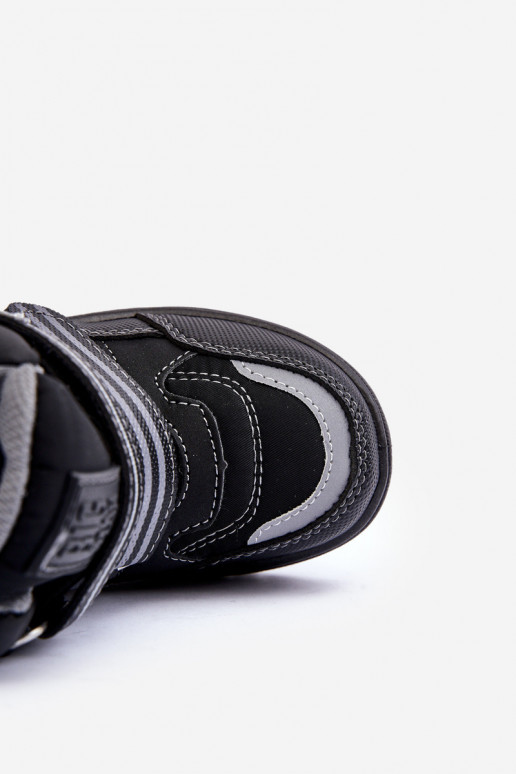 Children's Padded Snow Boots With Laces Black Big Star MM374129 Children's Padded Snow Boots With Laces Black Big Star MM374129