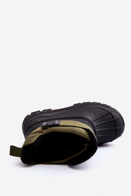 Children's Laced Up Snow Boots With Fleece Lining Khaki Big Star MM374123