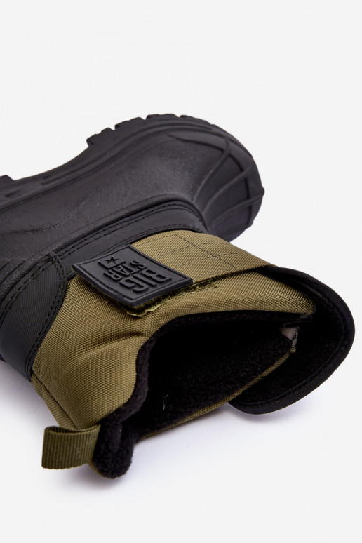 Children's Laced Up Snow Boots With Fleece Lining Khaki Big Star MM374123