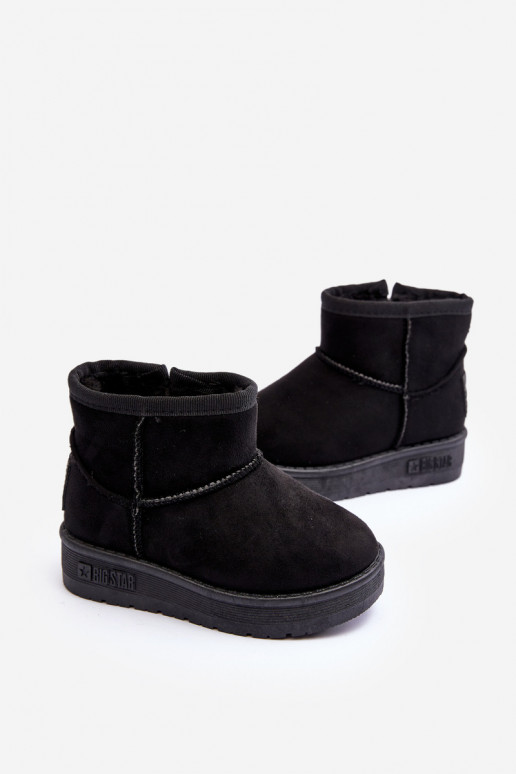 Children's Fur-Lined Snow Boots with Zipper Black Big Star MM374100